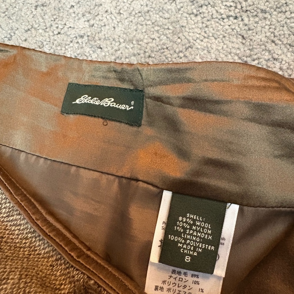 Eddie Bauer Brown A-Line Skirt with Black Stripes - Picture 2 of 2